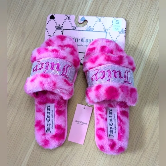 BNWT Juicy Women's (Small 5/6) Faux-Fur Slide-In Skippers - Picture 3 of 11